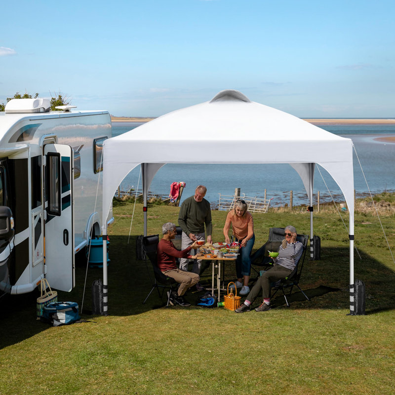 10x10 Pop Up Canopy Tent with Vent Instant Sun Shelter Canopy with Wheeled Bag, White