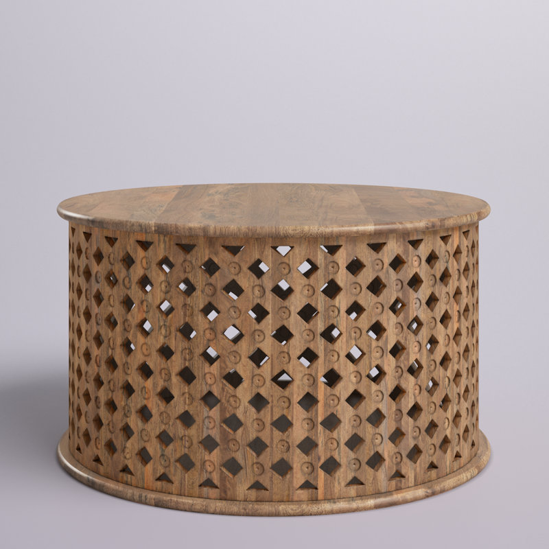 Maribeth Solid Wood Single Coffee Table, Burnt Natural