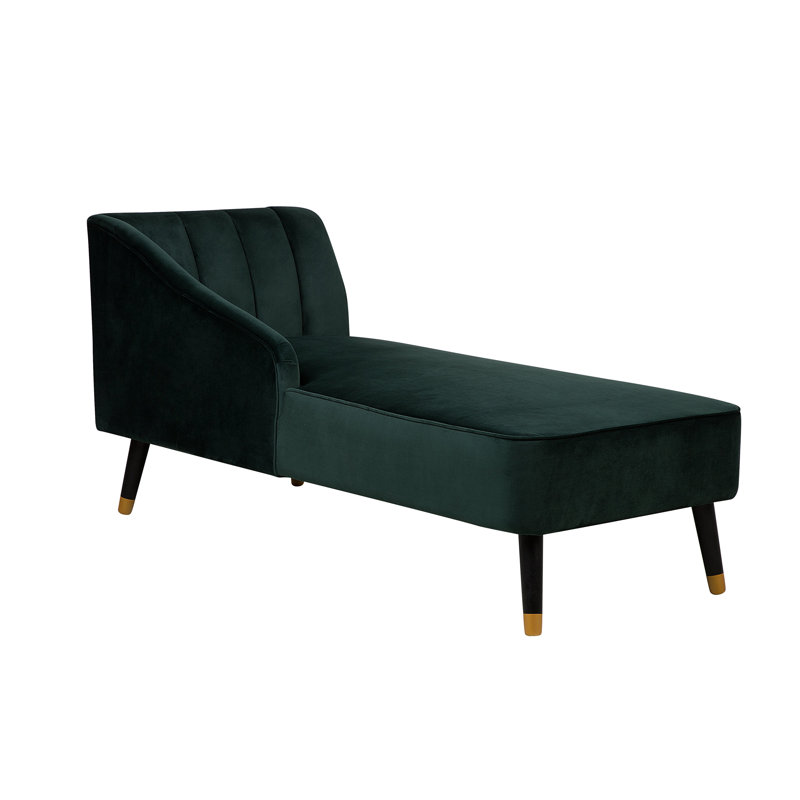 Upholstered Chaise Lounge, Emerald Green