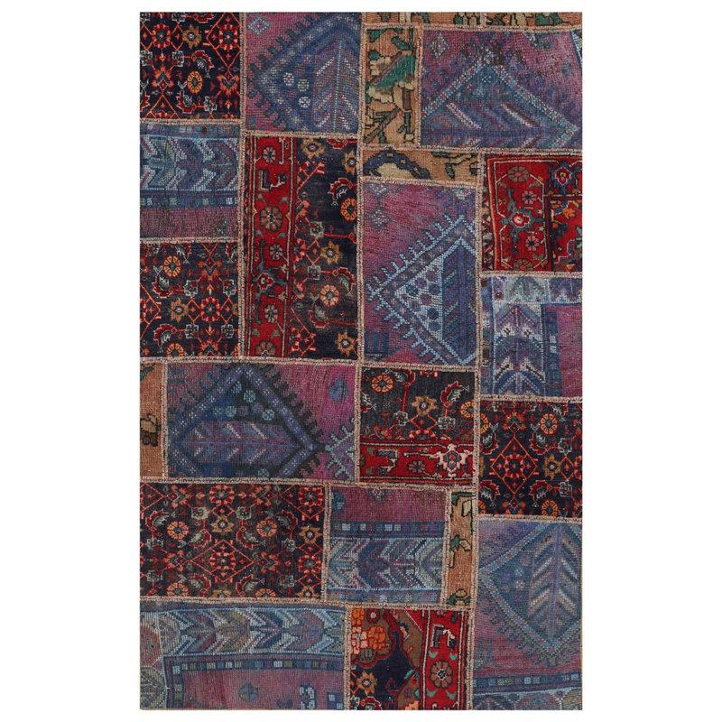 One-of-a-Kind 3'9 X 6' Wool Area Rug in Red/Blue/Brown