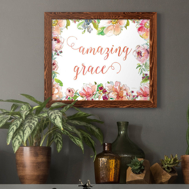 «Amazing Grace», impression encadrée sur papier, H 20 po x l 17 po x P 1,5 po, Érable