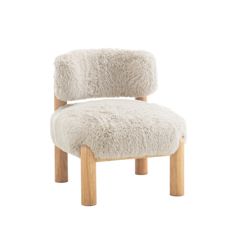Chaise d'appoint rembourrée en tissu Lana, Beige
