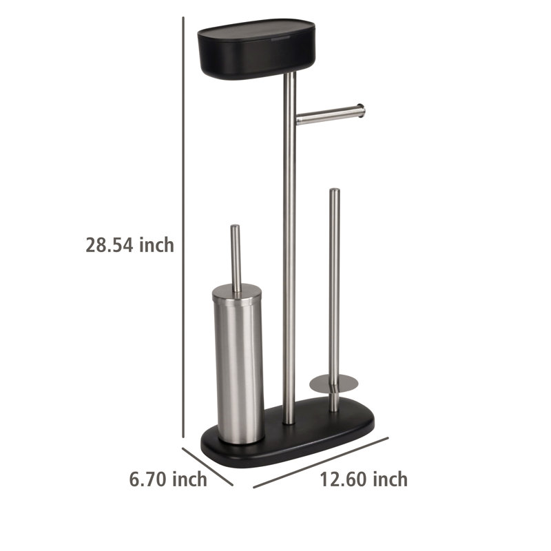 Vanwinkle Toilet Paper Holder, Silver/Black