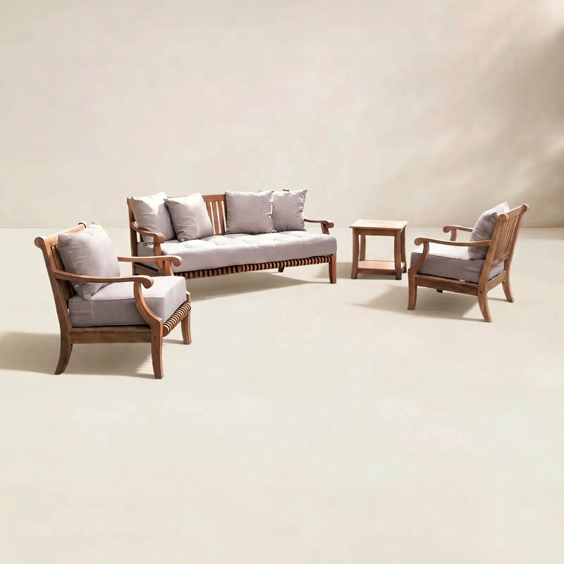 Mabrey Teak - Person Patio Conversation Set