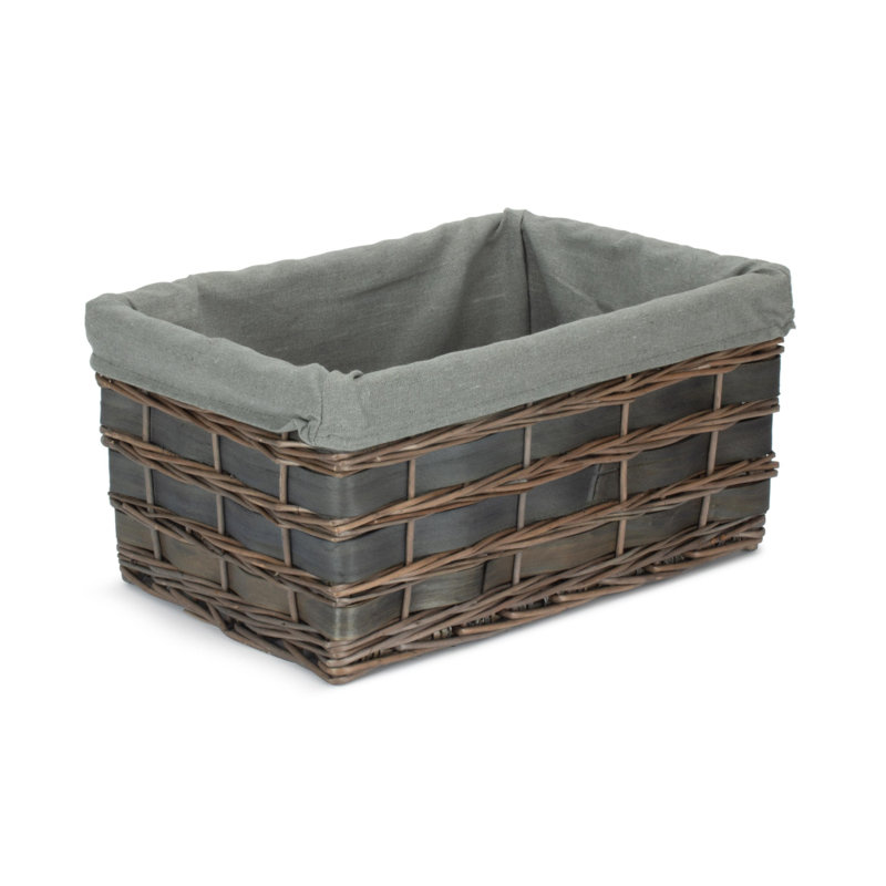 Highland Dunes Wicker Decorative Basket, Grey