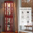Eyisean Corner Curio Cabinet with Light Bulb, Tempered Glass Doors, Floor Standing Glass Display Cage with 6 Tempered Glass Shelves, Wine Cabinet Storage Rack for Bar and Liquor Storage-1485348215-1483231375