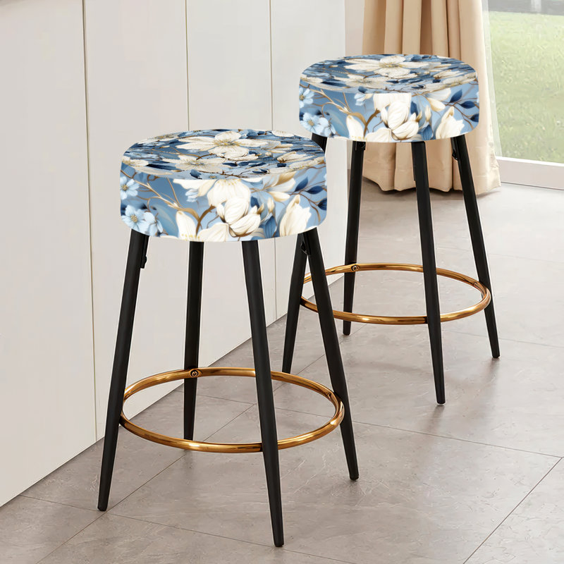 Ensemble de 2 tabourets de bar Blue Retro Finesse