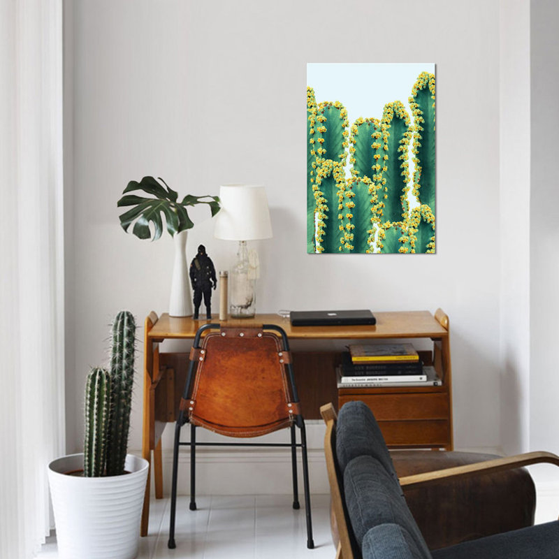 « ornee cactus », reproduction d’impression sur toile tendue, H 18 po x l 12 po x P 1,5 po, Toile tendue, Pas de tapis