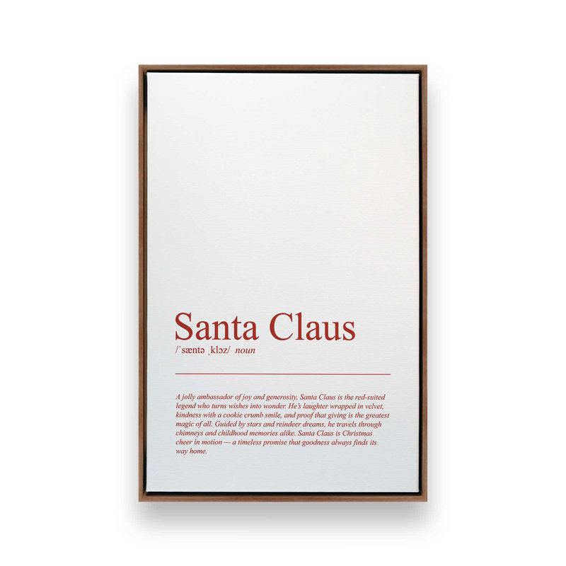 Simply Santa, reproduction d'art sur toile, H 18,75 po x l 12,75 po, Noyer