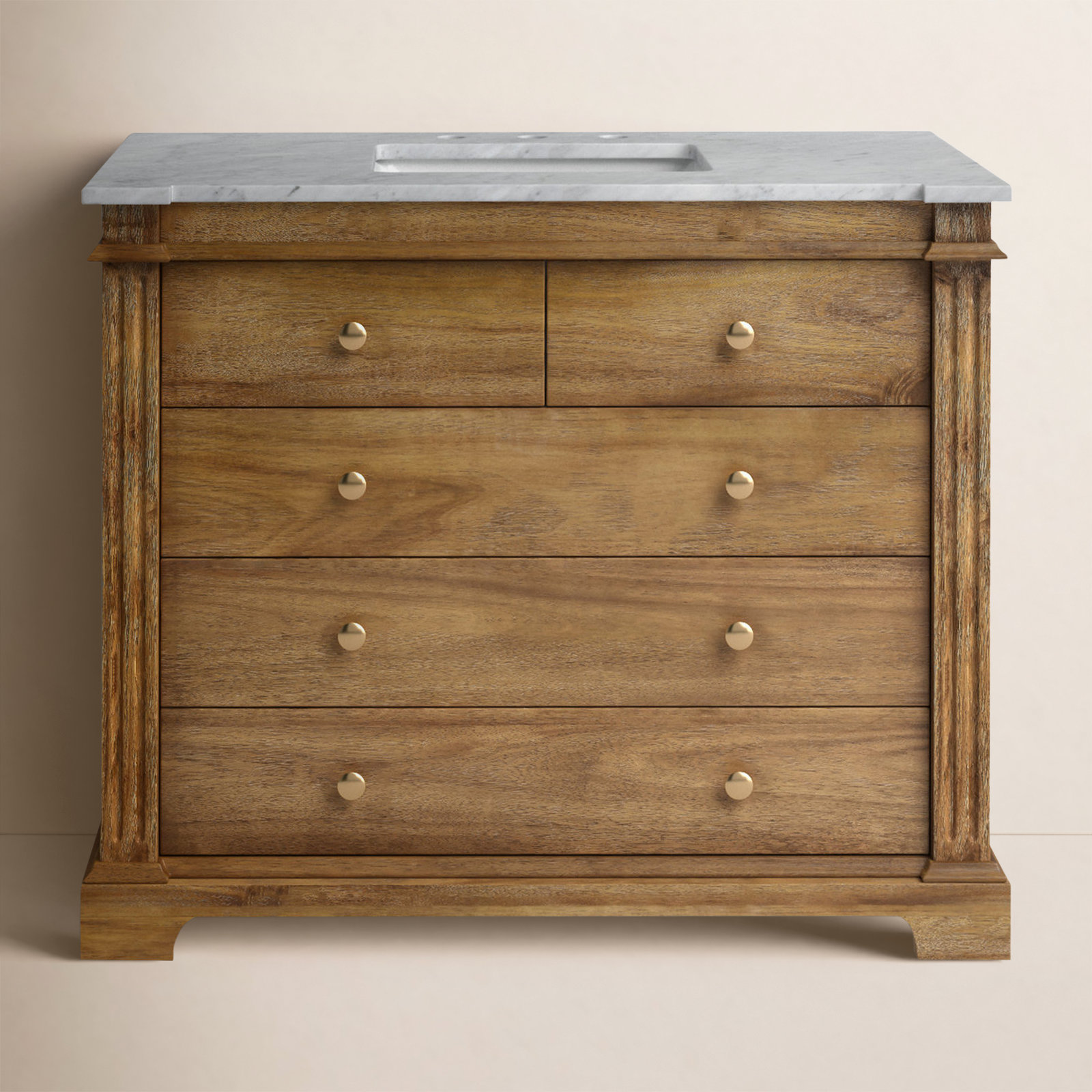 Garza 42" Acacia Single Bathroom Vanity, Light Brown