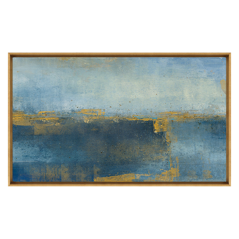 Maritime Blues 2 Print by Maeve Harris, Gold, 40" H x 65" W