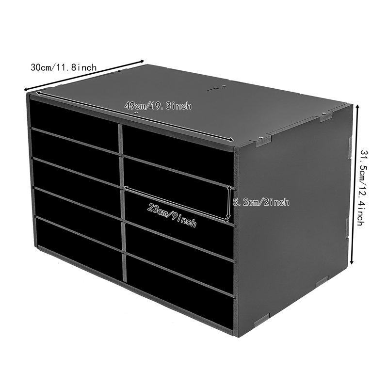 5-Tier Stackable Office File Paper Storage Cabinet, Black