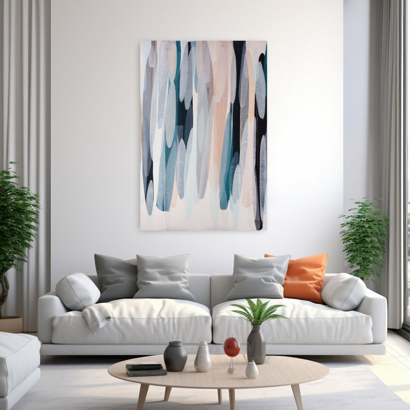 «Feels Like Home», art contemporain abstrait, H 60 po x l 40 po
