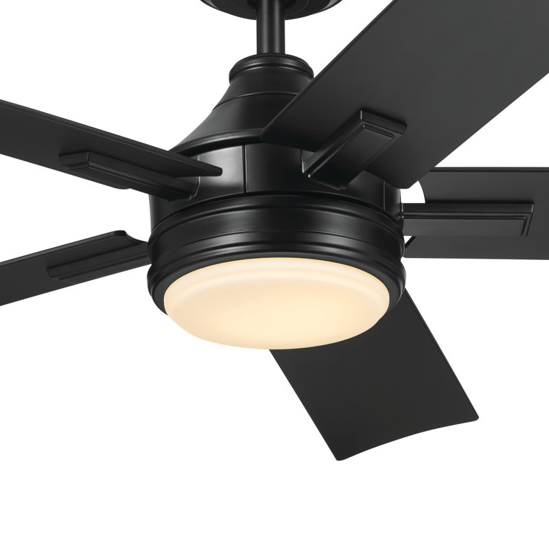 Ventilateur de plafond standard à DEL à 5 pales de 52 po avec télécommande et ensemble d'éclairage inclus Sherika