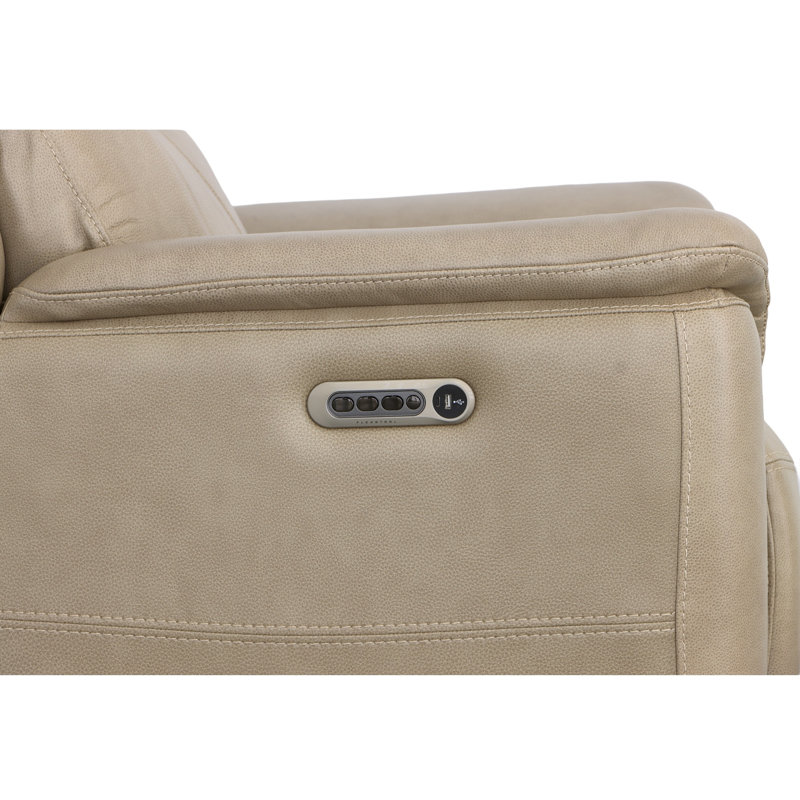 Cooper Power Recliner with Power Headrest & Lumbar, Cream Genuine Leather