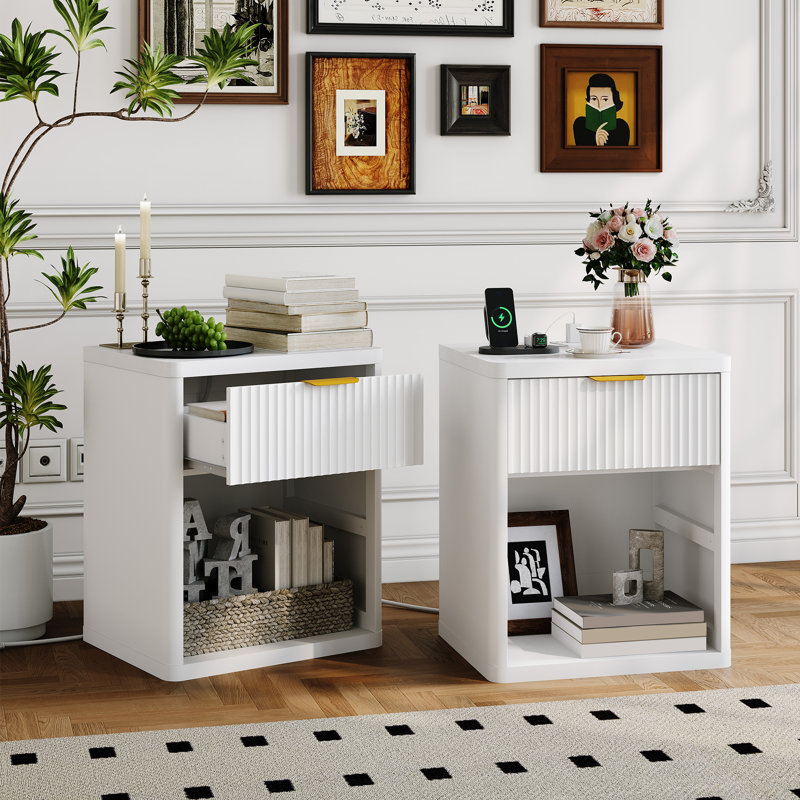 Bedside Table, White