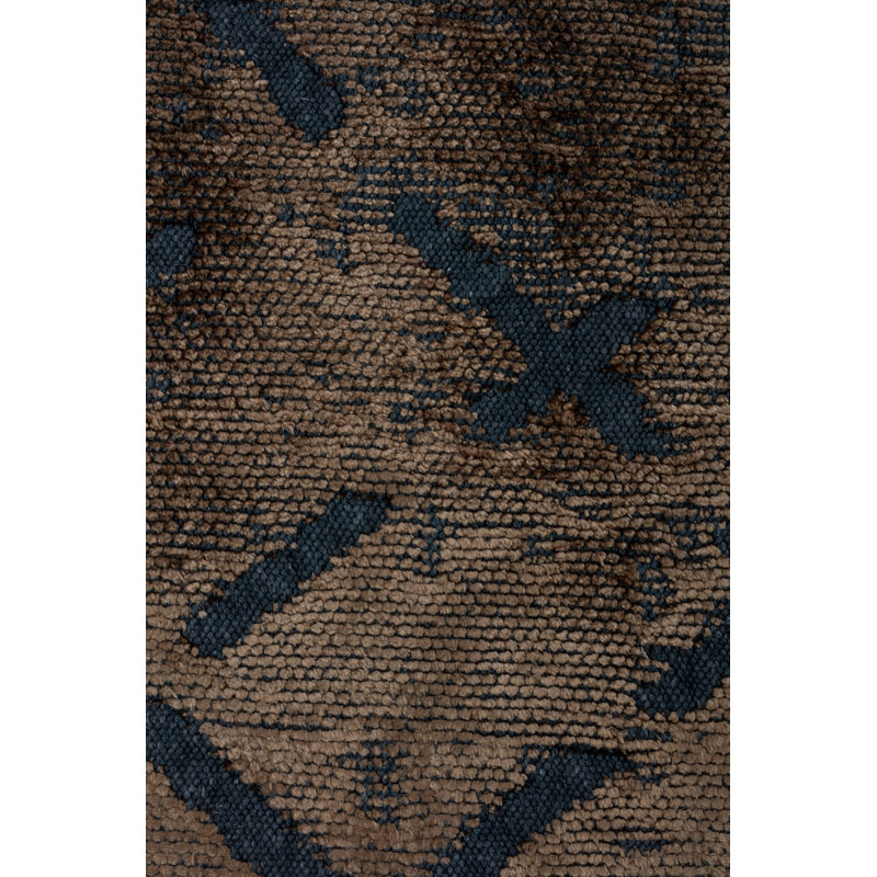 Brown/Black Abstract Luxury Area Rug, Rectangle 7'10" x 11'2"