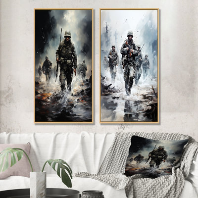 Army D Day Invasion II - Military Wall Decor Set Of 2