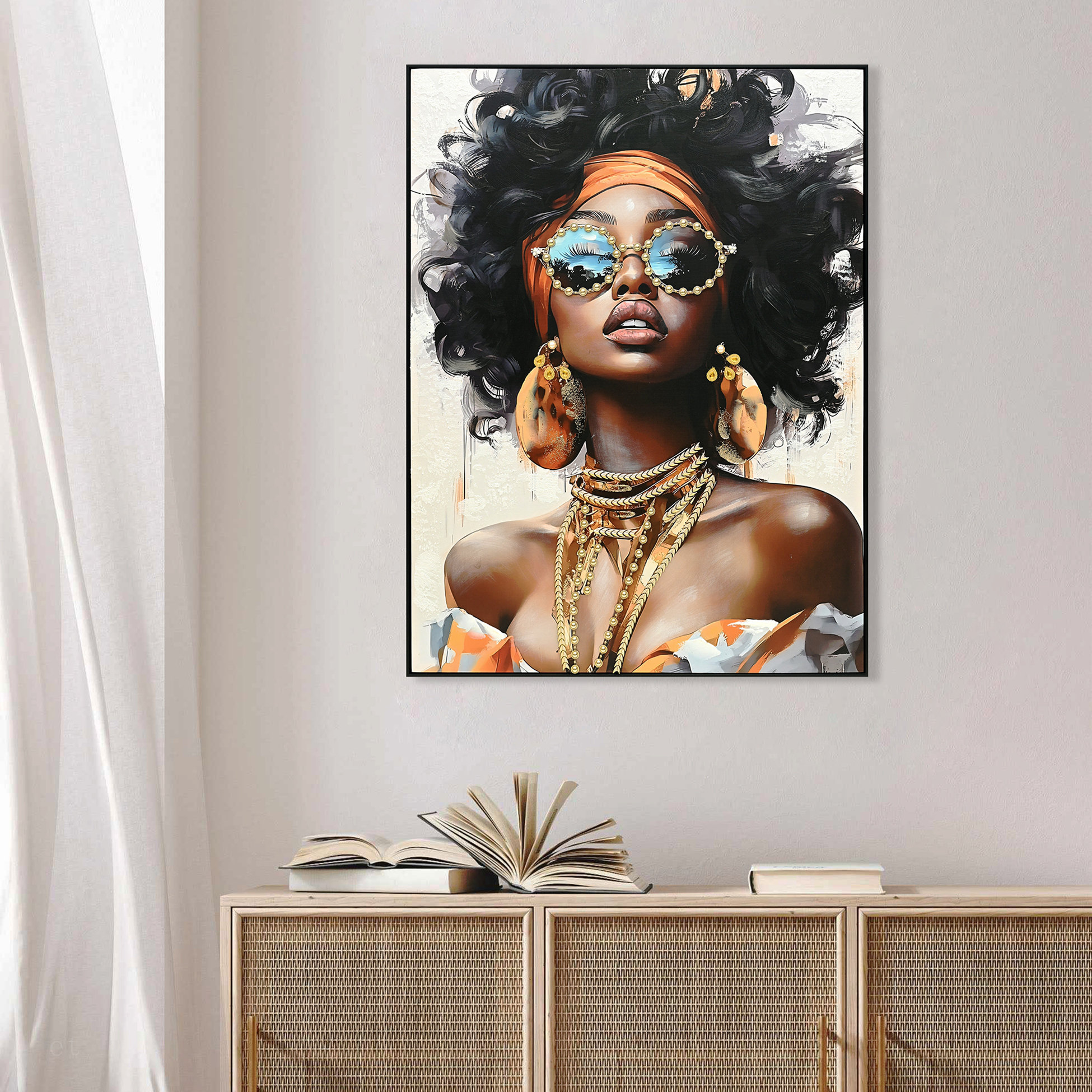 Everly Quinn African American Woman Canvas Wall Art Black Girl With ...