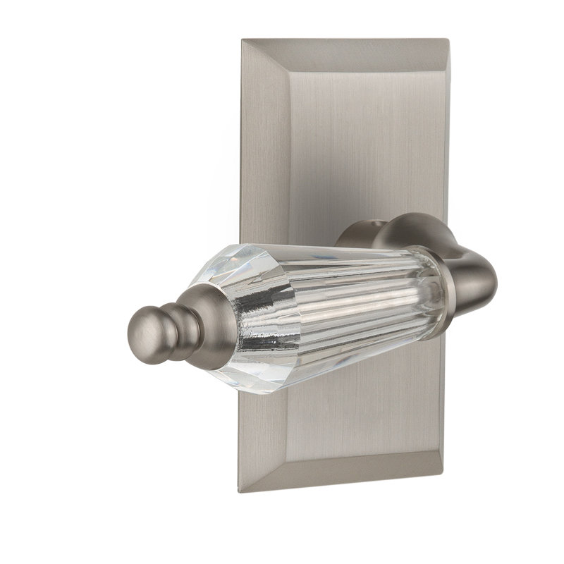 Studio Plate Privacy (Bed & Bath) with Parlour Lever, 2.375", Satin Nickel