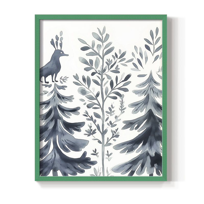 «Christmas Holiday», art encadré CECXXII, bois massif, H 21 po x l 17 po, Vert