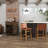 Markus Teak Wood Woven Leather Seat and Back Bar Stool with Beam Footrest-1241040558