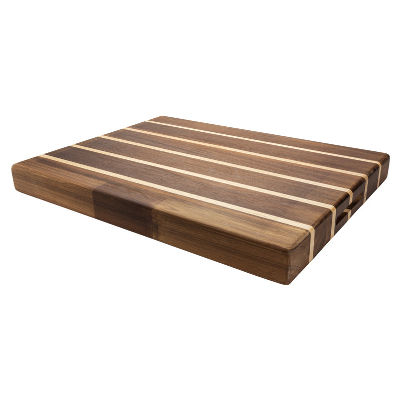 Rockingham Forge Extra Thick Multi-Wood Rectangular Chopping Board, Carbonized Acacia & Rubber Wood, 45 X 35 X 4.5 Cm