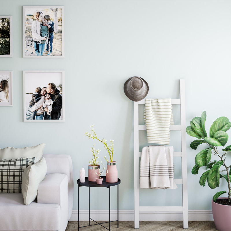 Échelle de couverture en bois 4,5 pi Lina, Blanc