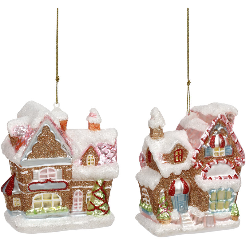 Ornement suspendu 4 "Spring Gingerbread House