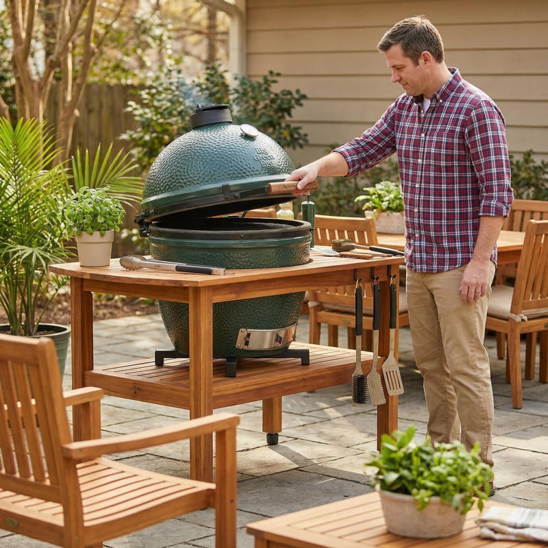 Nid de table pour grand gros œuf vert, gril Kamado (15,75 po de diamètre)