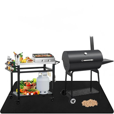 Large 70 X 48 Inches Under Grill Mat For Outdoor Grill Deck Protector