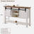 Entryway Table with Sliding Arch Doors, 46" Rustic Console Table with Adjustable Shelf-1393651849