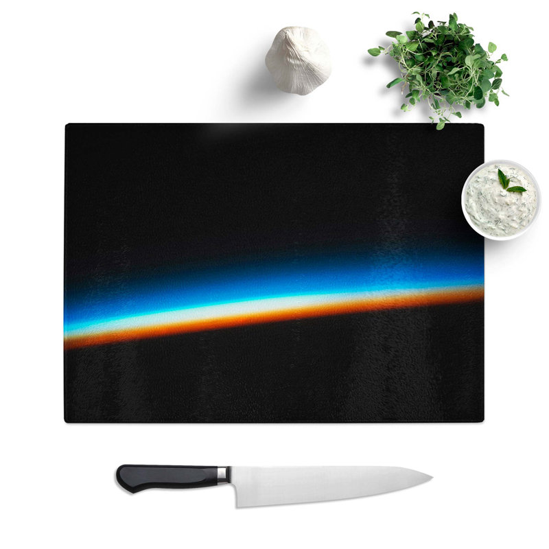 Tempered Glass Sunrise Chopping Board, 39 cm W x 28.5 cm L