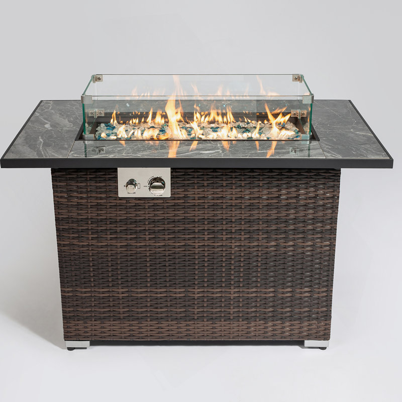 Outdoor Fire Pit Table, Propane Fire Table With Ceramic Tabletop