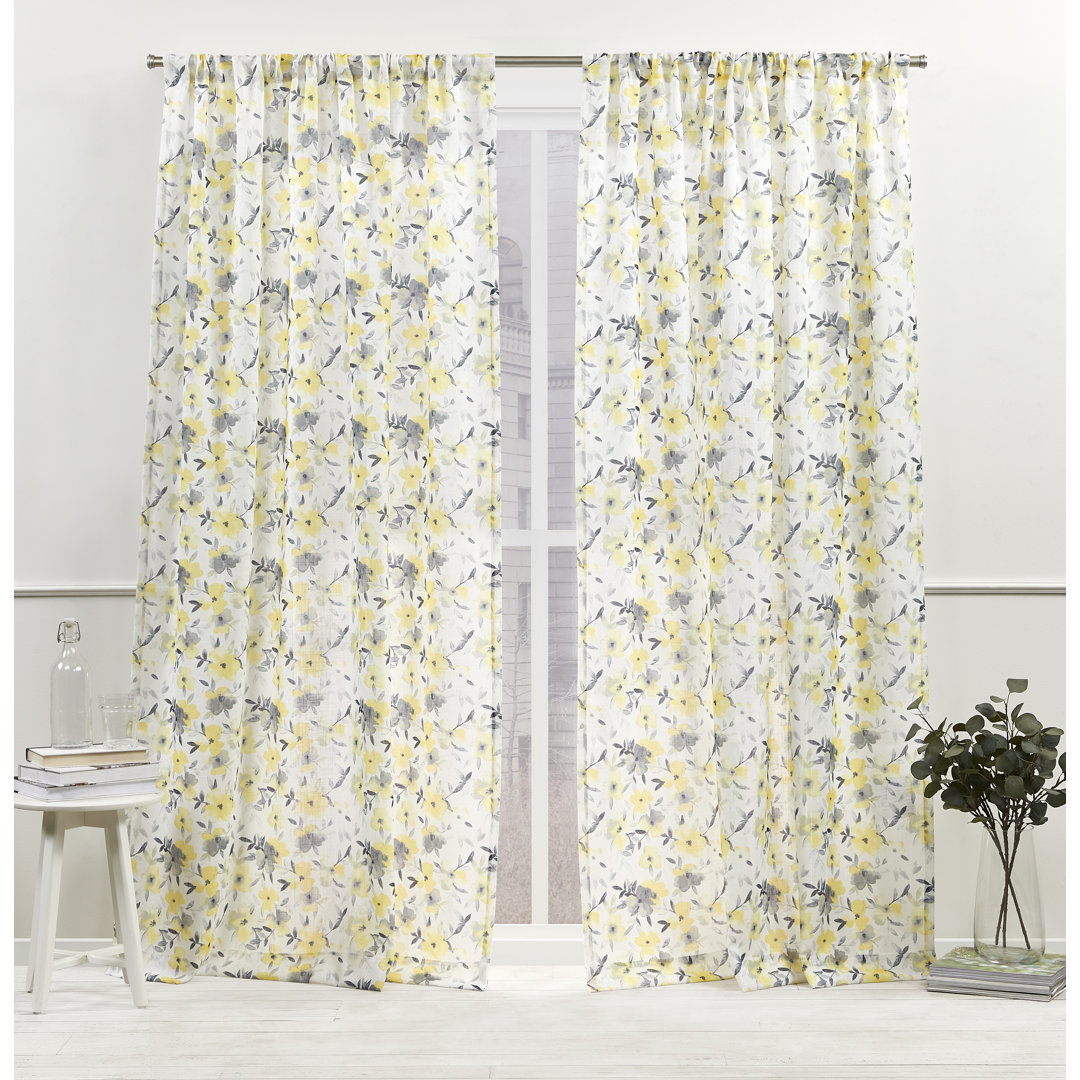 Nicole Miller New York Hattie Light Filtering, Semi Sheer Rod Pocket Curtain Panels (Set of 2) Nicole Miller Curtain 