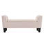 Banc de rangement en velours rose de 55 po avec pieds en bois massif - pour grand décor et siège en mousse