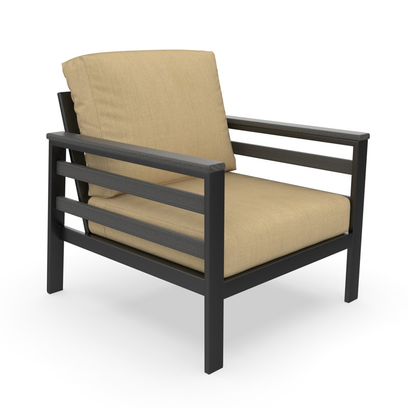 Townsend Patio Chair with Sunbrella® Cushions, Sunbrella Cavnas Heather Beige, Gray