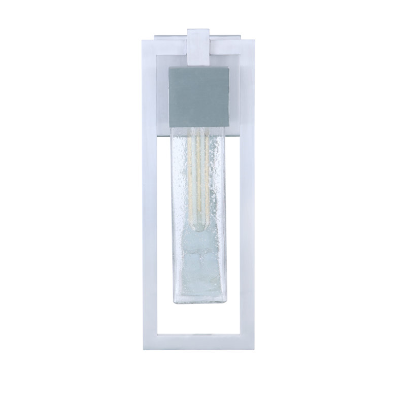 Lanterne murale d'extérieur Pered, H 17 po x l 6 po x P 5 po, Aluminium satiné