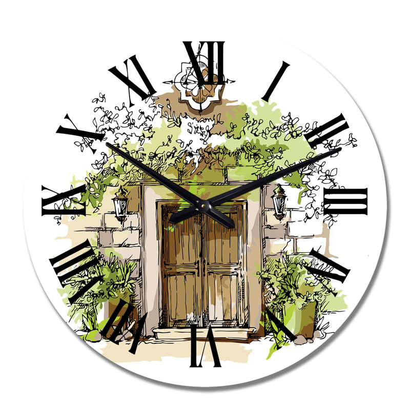 Ancienne horloge murale rétro «Old Europe View», Grand