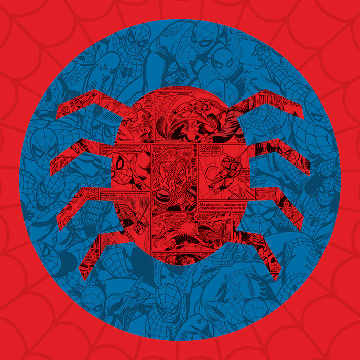 Spider-Man Spider Graphic Art Print on Canvas, 85cm H x 85cm W x 3.8cm D