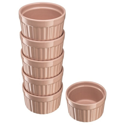Kook Round Ceramic 6 Piece Crème Brulee Dish Bakeware Set