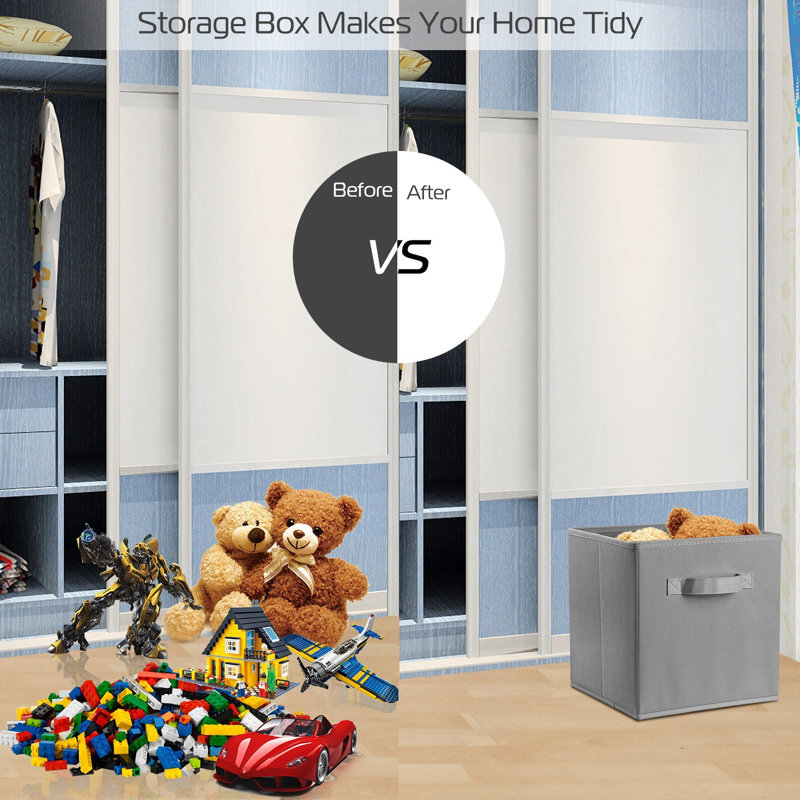 Bac de rangement en tissu Rebrilliant, Gris