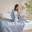 1-Piece Full/Queen Rayon Blanket, Light Blue