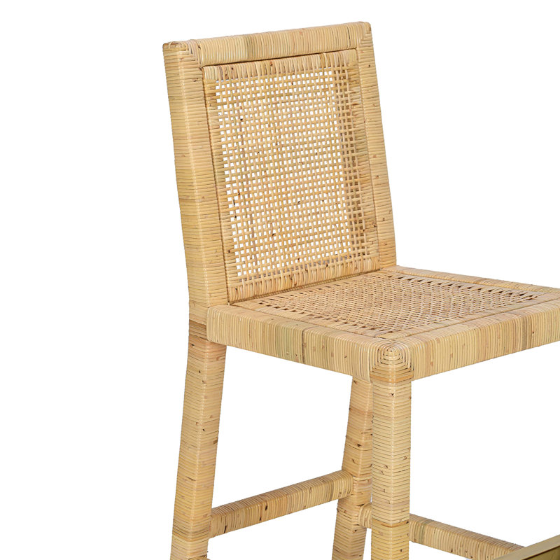 Amara Cream Linen Dining Stool, Bar Stool (28” Seat Height)