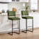Ambrine Low Back Tufted Velvet Upholstered Counter/Bar Stool with Steel Sled Frame
