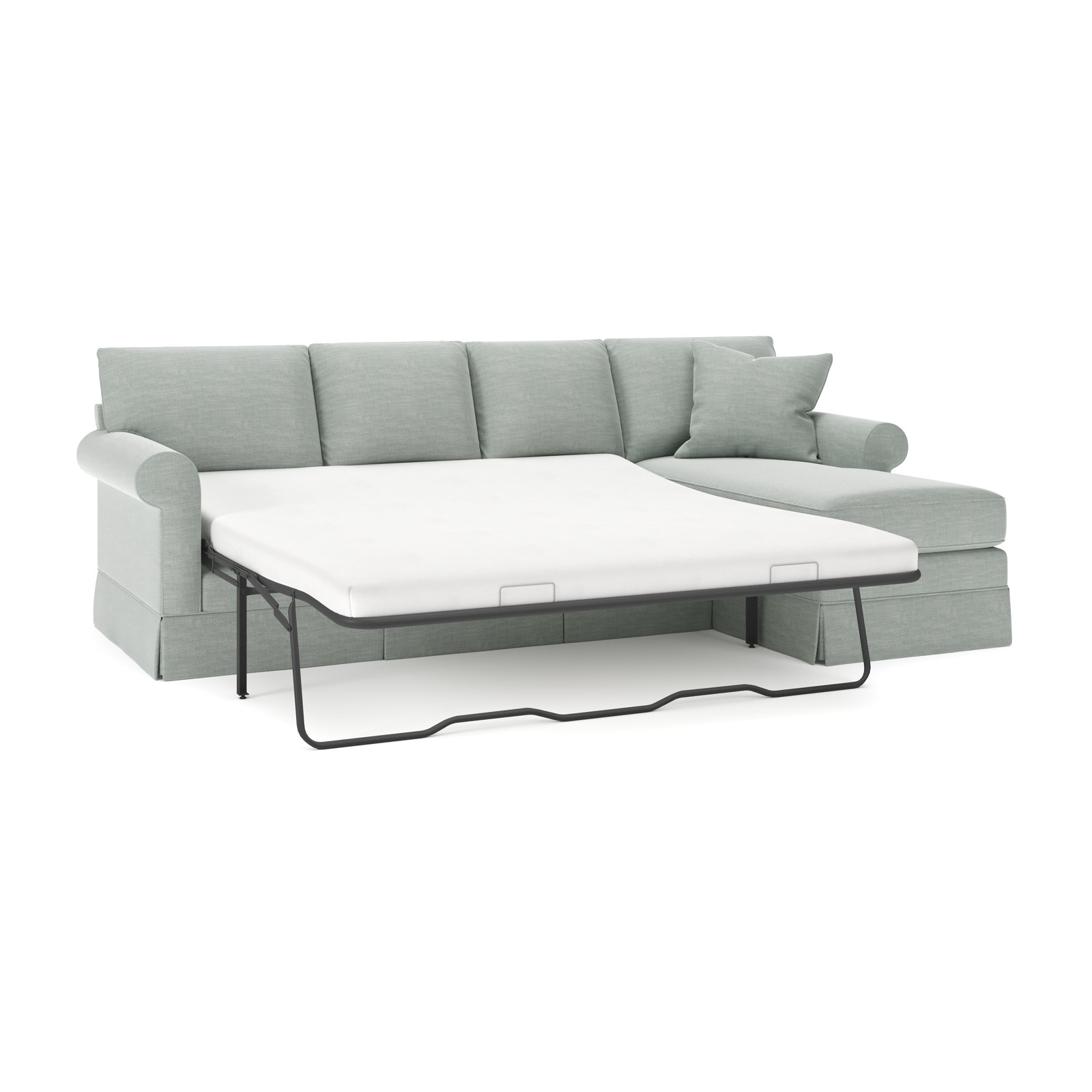Friedman Sleeper Sectional with Chaise, Right Hand Facing, Conversation Capri Basketweave