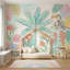 Papier peint tropical avec aquarelle pastel-1340272432-1340272430