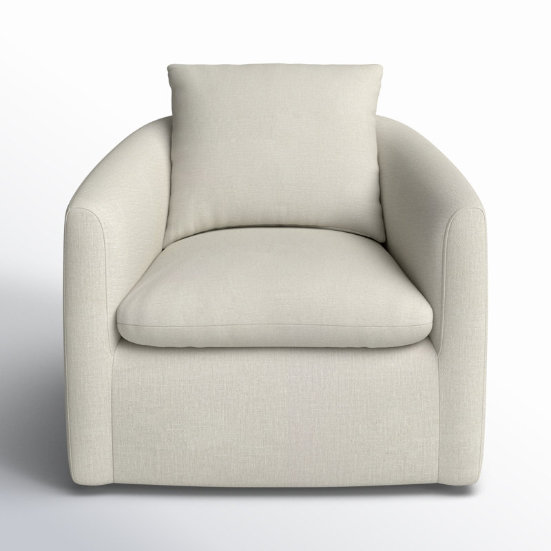 Fauteuil demi-tonneau pivotant rembourré Menta, Lin Performance Effie