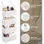 Organisateur de chambre d'enfant au-dessus de la porte Boho avec 4 grandes poches tissées, rangement pour panier suspendu pour portes de salle de bain, de garde-robe et de chambre à coucher, blanc crème