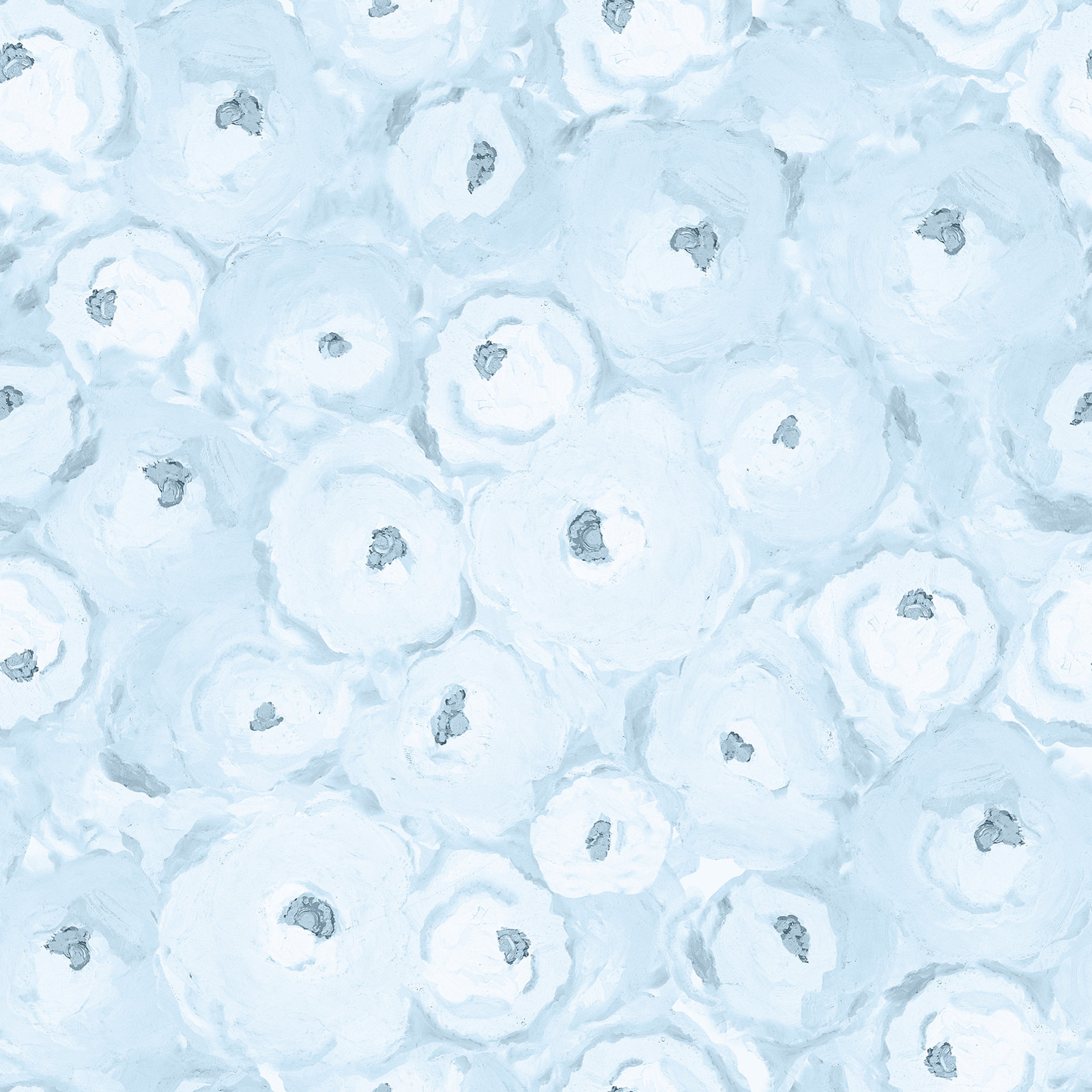 Yuki Osada Floral Wallpaper, Blue